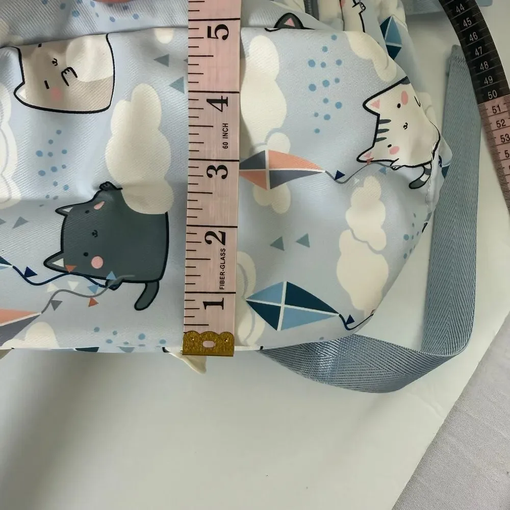 Kawaii Cat Backpack Light Blue Cartoon School Travel Bag ETAISHOW NWOT